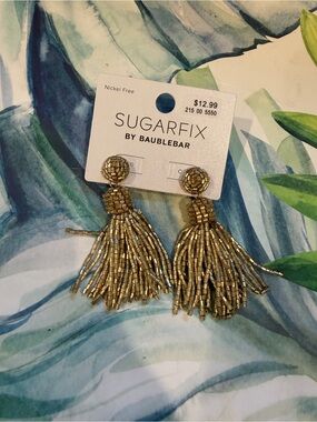 Sugarfix by Baublebar - beaded champagne earrings